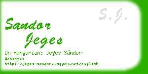 sandor jeges business card